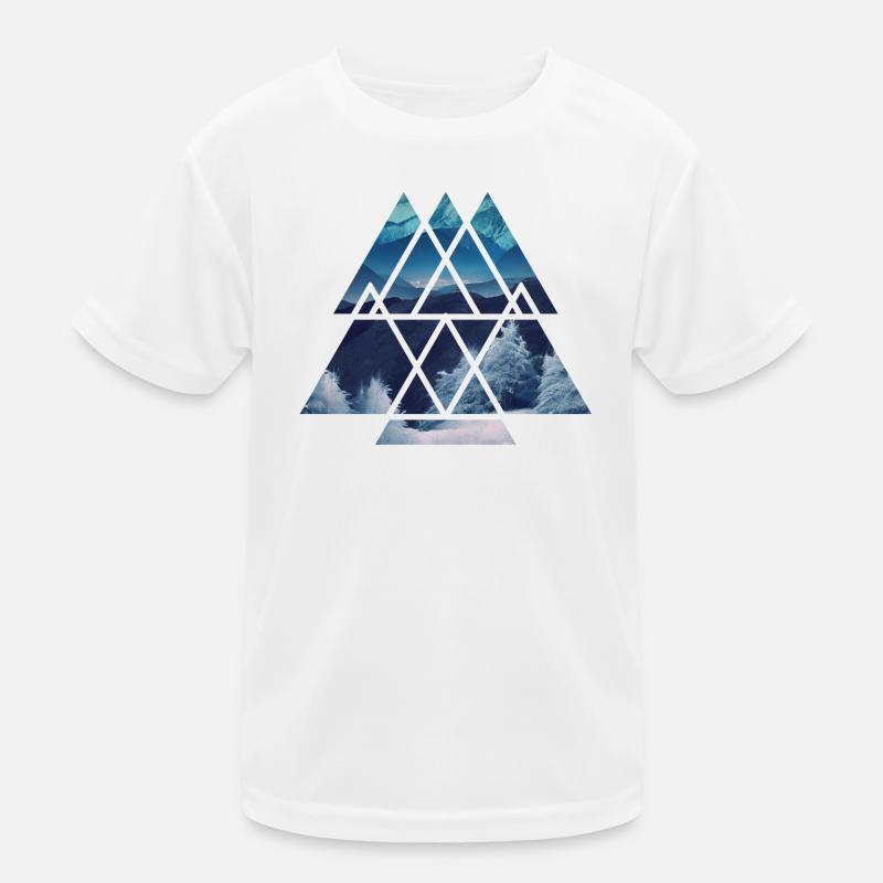 Azure Mountain Geometry Kids Functional T-Shirt