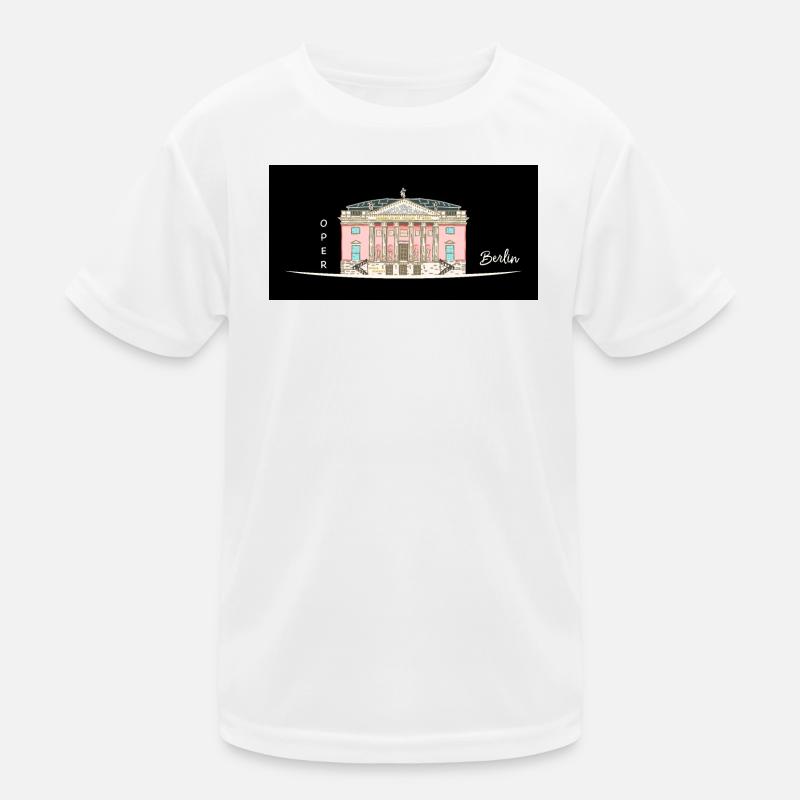 Berlin, Oper unter den Linden, Zeichnung - Kinder Funktions-T-Shirt - Weiß