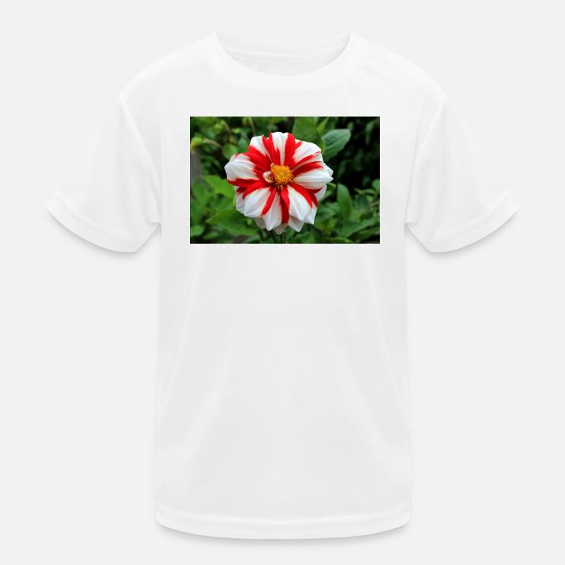 Dahlie weiß rot Blüte ,Blume Kinder Funktions-T-Shirt