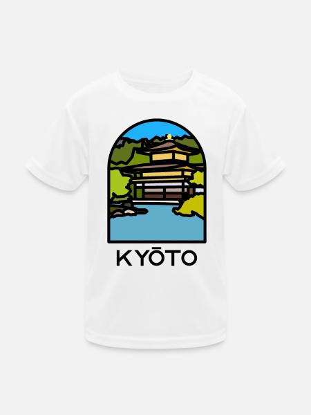 Kyōto - Kinkaku-ji - Kinder Funktions-T-Shirt - Weiß - Vorne