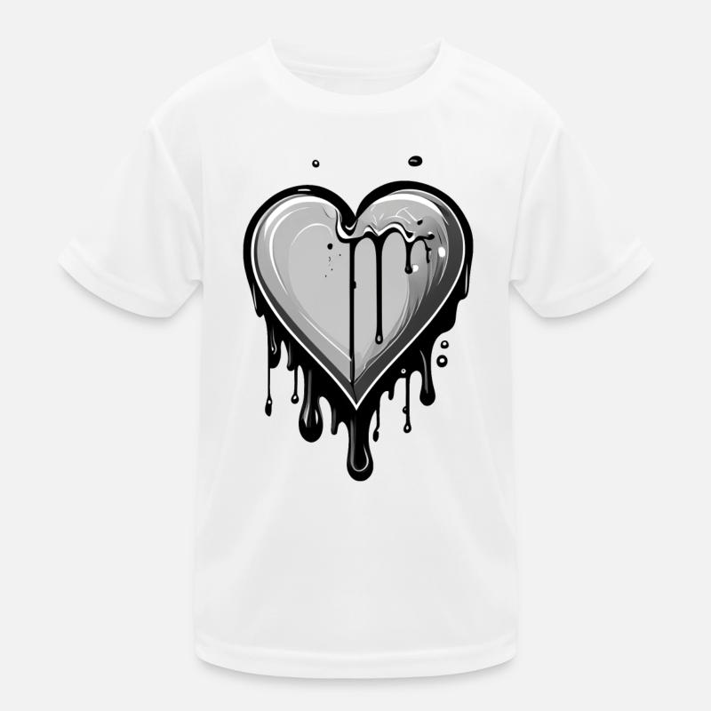 Geschmolzenes Graffiti Herz mit Tropfen Kinder Funktions-T-Shirt