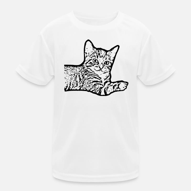 Katze schwarz Katzenbaby Kätzchen  Kinder Funktions-T-Shirt