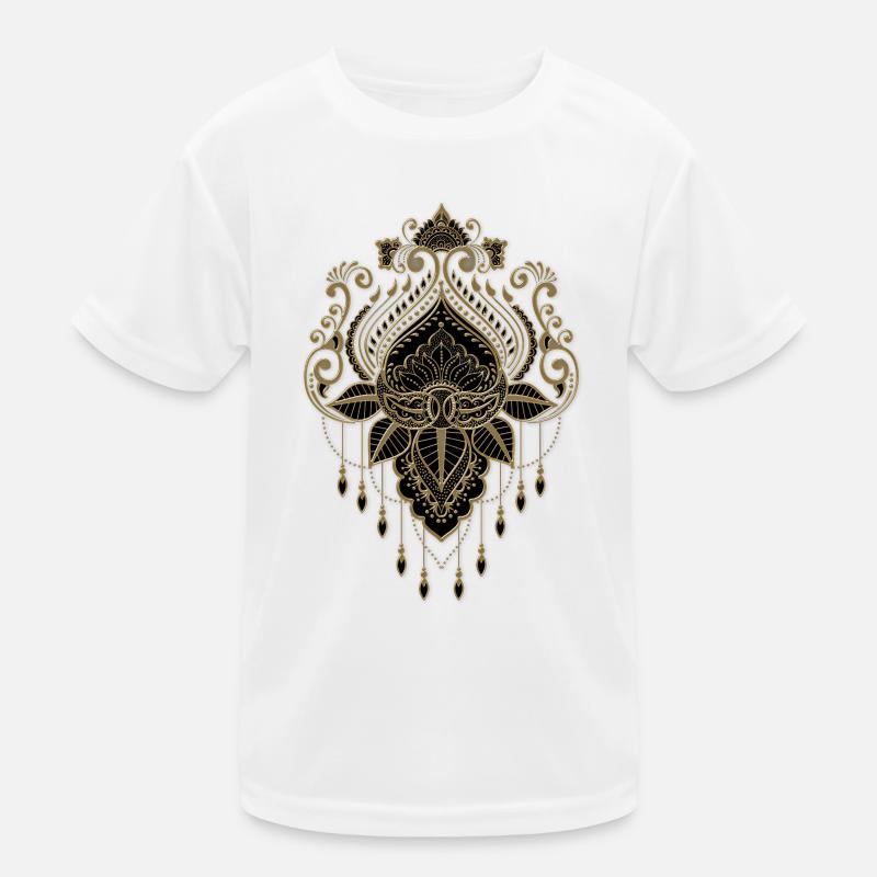 Une merveilleuse fleur de lotus doré en filigrane. T-shirt sport Enfant