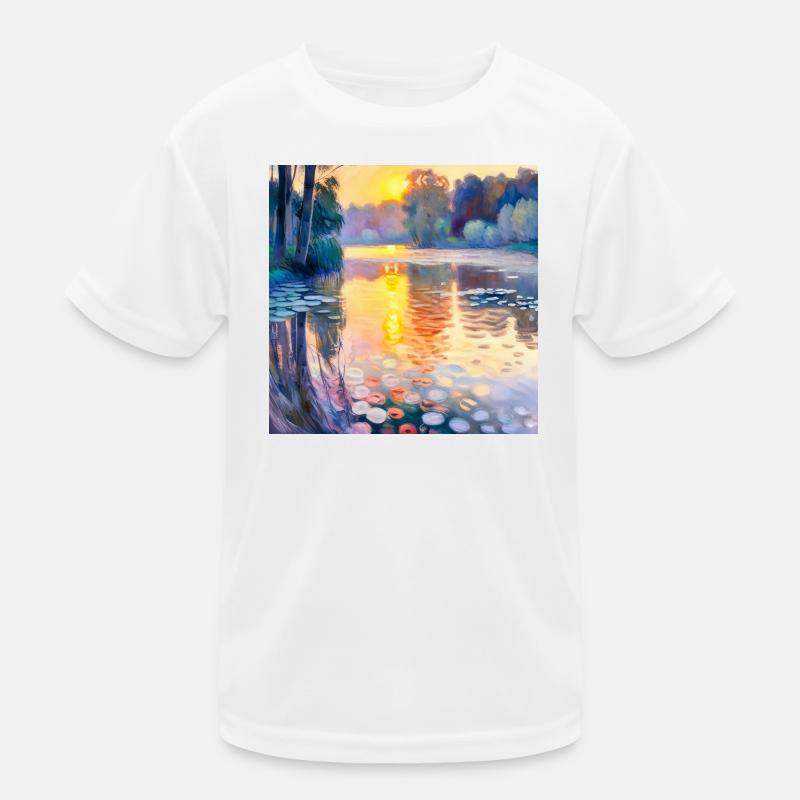 Water Lilies Impressionism Kids Functional T-Shirt
