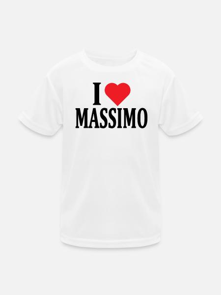 t-shirt I love Massimo t-shirt gift idea - Kids Functional T-Shirt - white - Front