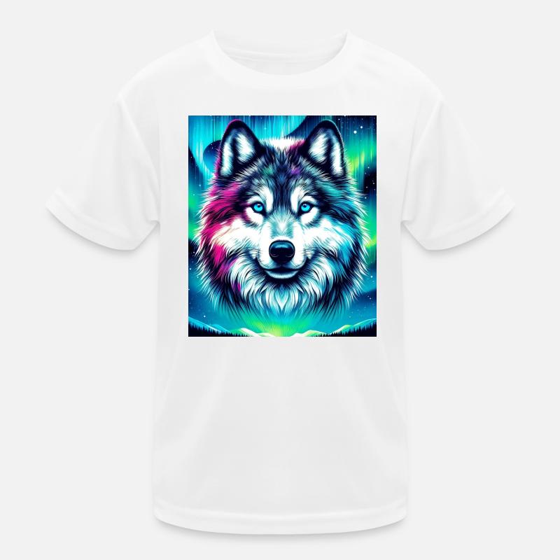 Wolf Husky Hund Kinder Funktions-T-Shirt