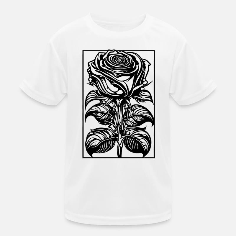 Romantic Rose with Frame Kids Functional T-Shirt