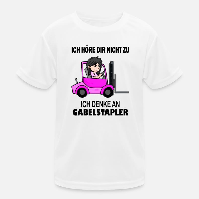 Staplerfahrerin Gabelstapler Lager Logistik Damen Kinder Funktions-T-Shirt