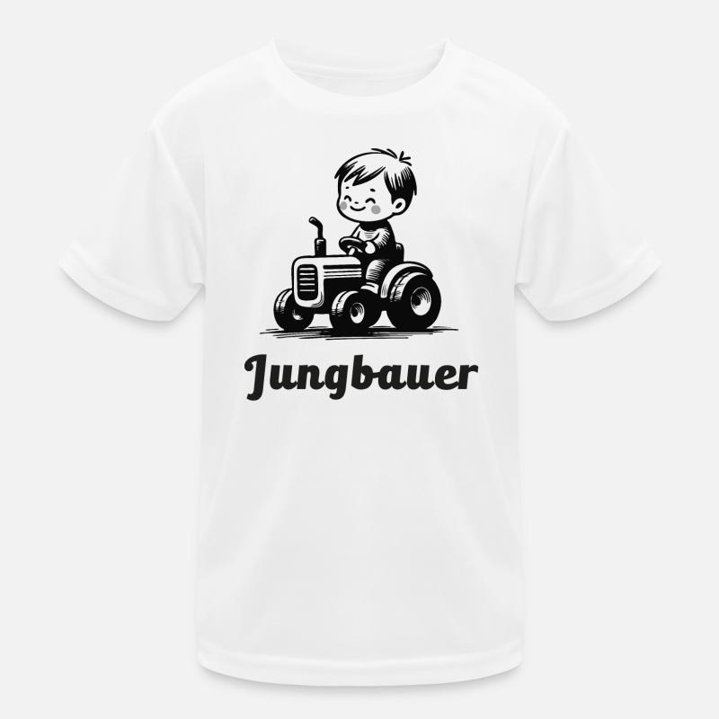jungbauer nachwuchs bauernhof bauer babygeschenk - Kinder Funktions-T-Shirt - Weiß