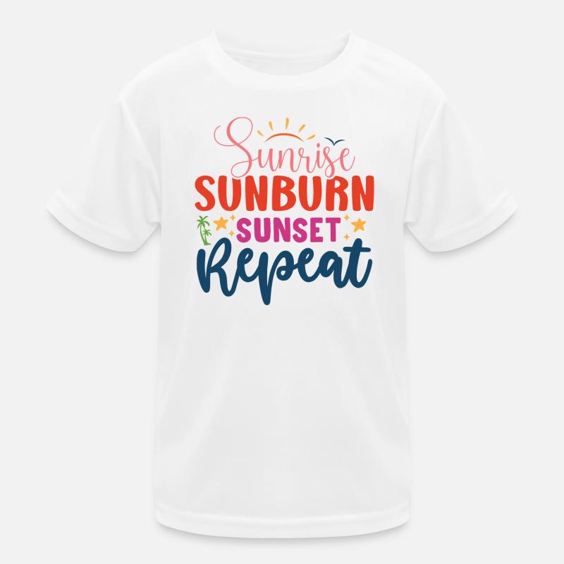 Lever du soleil, coup de soleil, coucher du soleil Répéter T-shirt sport Enfant