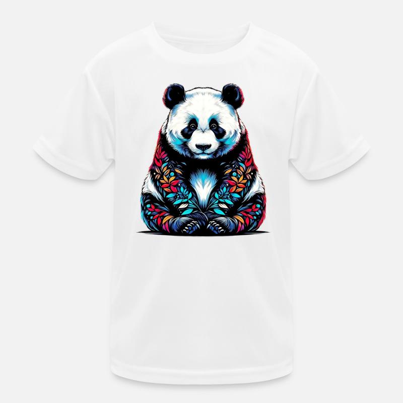 Panda - Kinder Funktions-T-Shirt - Weiß