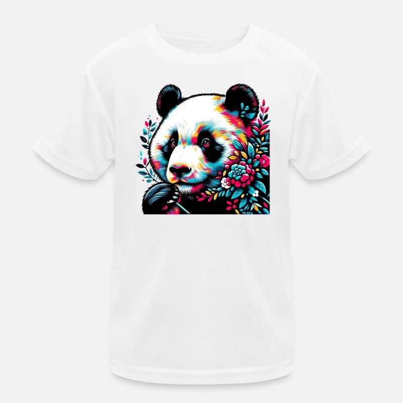 Panda - Kinder Funktions-T-Shirt - Weiß
