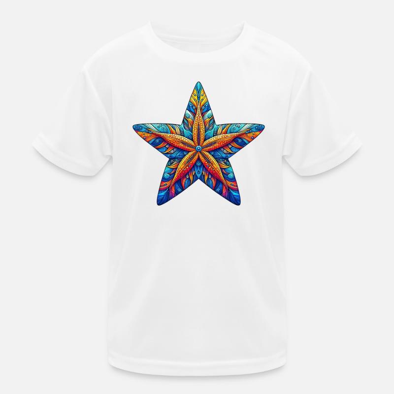Seestern - Kinder Funktions-T-Shirt - Weiß