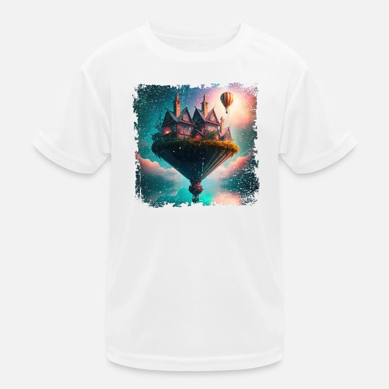 Fantasy floating village Kids Functional T-Shirt