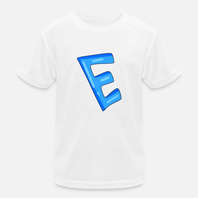 Letter E Initial point Kids Functional T-Shirt
