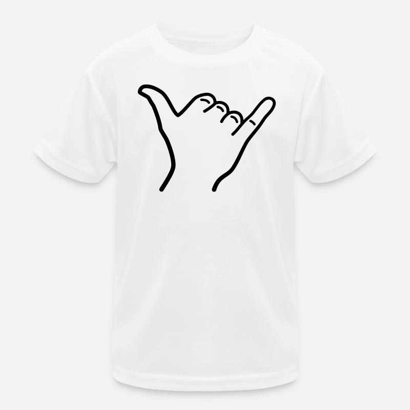 Shaka main icône contour surf hawaï salutation T-shirt sport Enfant