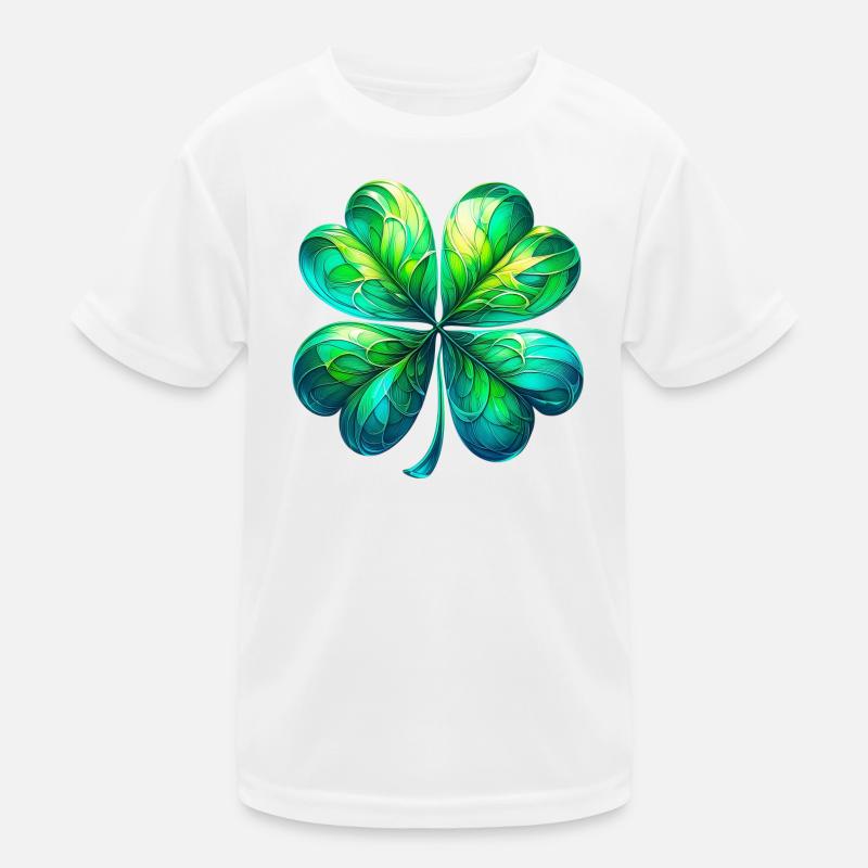 Vierblättriges Kleeblatt Kinder Funktions-T-Shirt