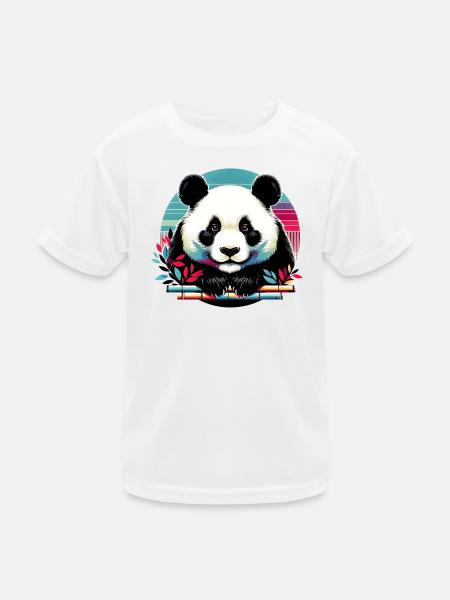 Panda - Kinder Funktions-T-Shirt - Weiß