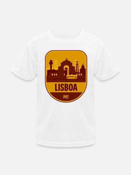 Lisboa Skyline Tram - Kids Functional T-Shirt - white - Front