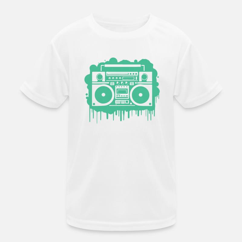 Cyan Ghettoblaster (durchsichtig) Kinder Funktions-T-Shirt