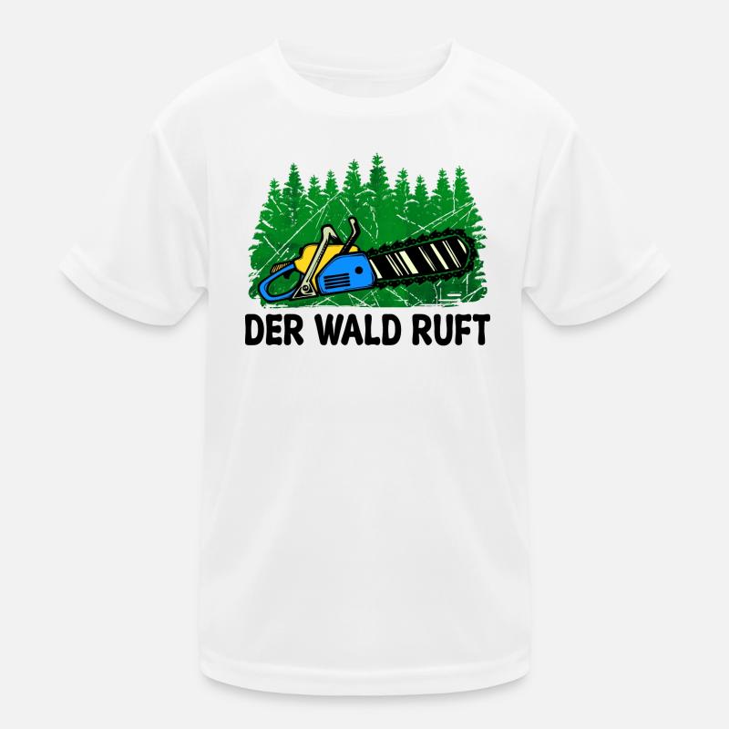 Woodland Tree Statement Wood Saw Lumberjack Kids Functional T-Shirt