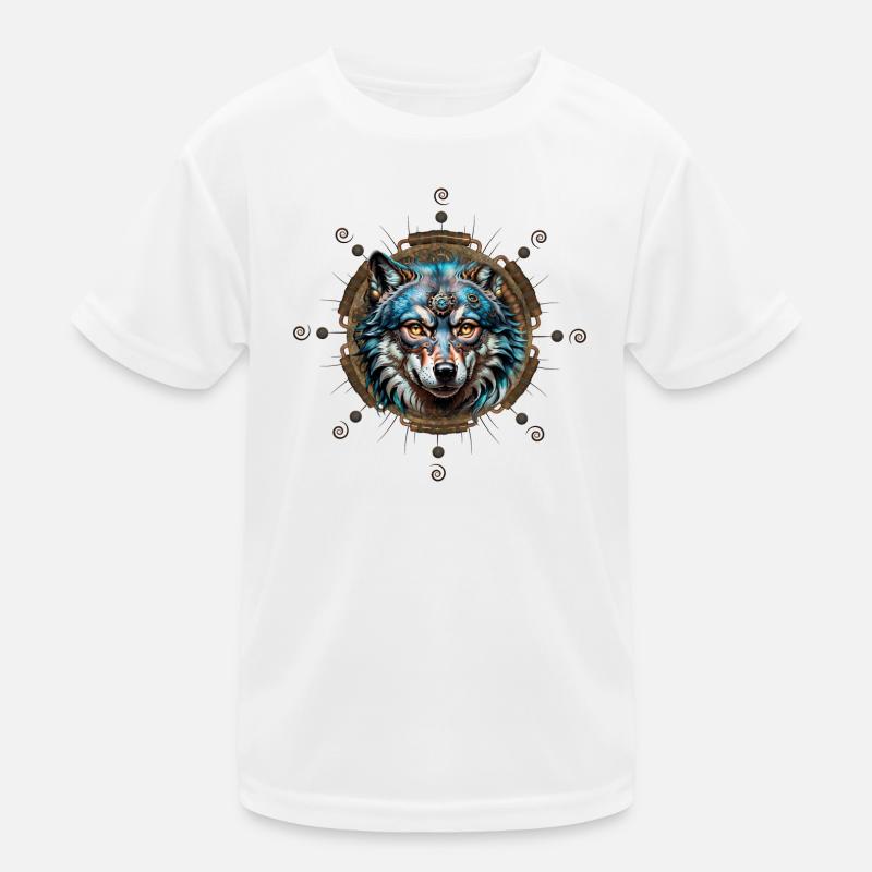 Fantastischer Steampunk-Wolf. Kinder Funktions-T-Shirt