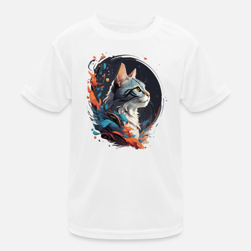 Colorful Cat Kids Functional T-Shirt