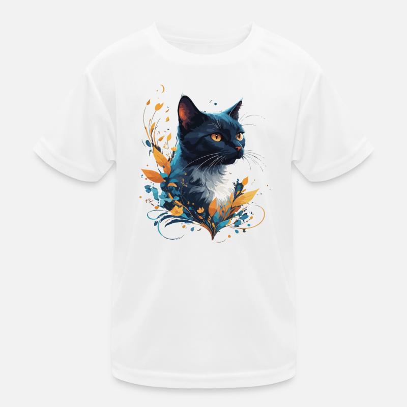 Bunte Katze Kinder Funktions-T-Shirt