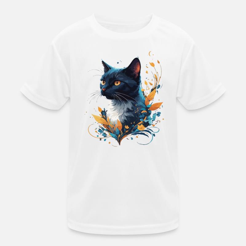 Bunte Katze Kinder Funktions-T-Shirt
