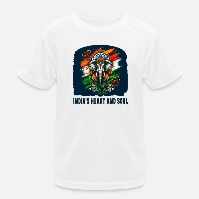 Éléphant indien avec drapeau national T-shirt sport Enfant