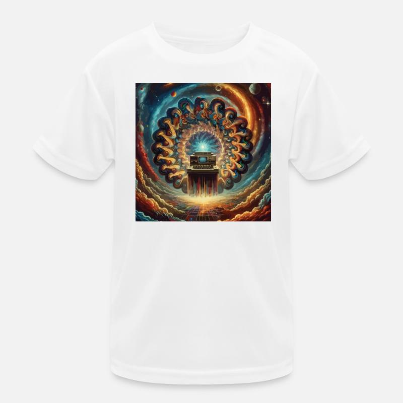 Cosmic Retro Computer Artwork Kids Functional T-Shirt