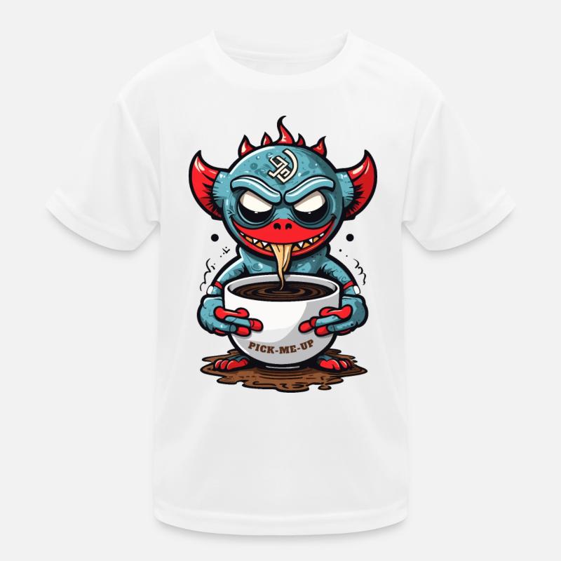 Kaffee Monster Kinder Funktions-T-Shirt