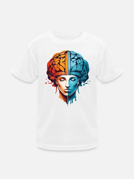 Frauen Denken - Kinder Funktions-T-Shirt - Weiß - Vorne