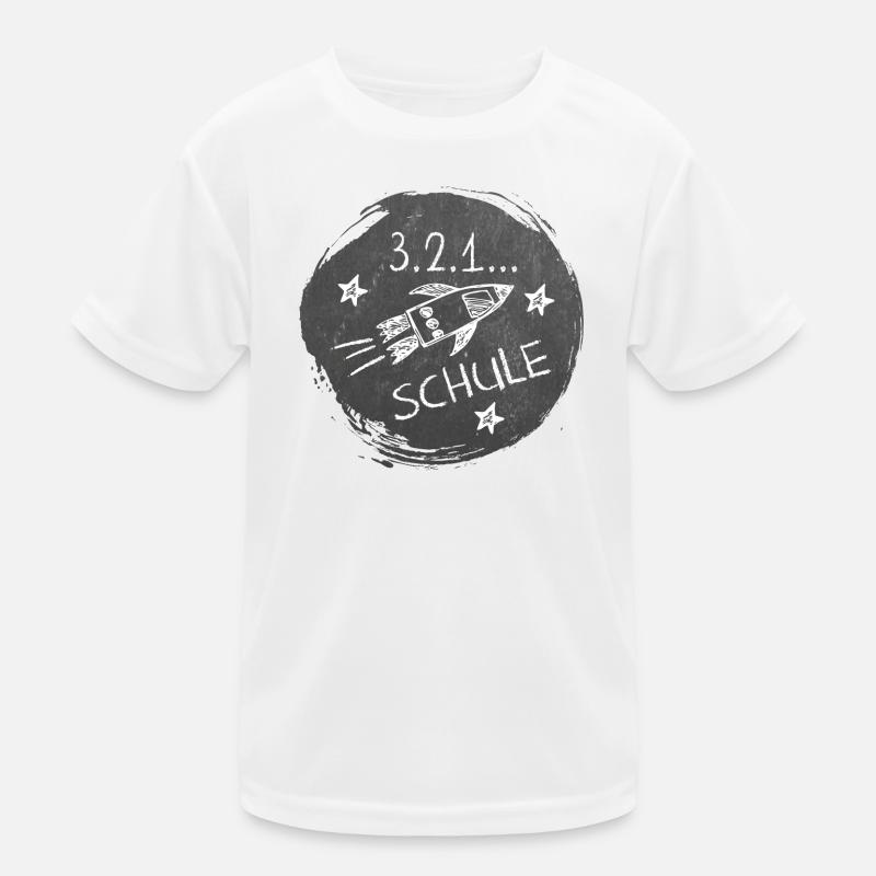 Schulstart - 3-2-1-Schule | Rakete Tafeloptik Kinder Funktions-T-Shirt