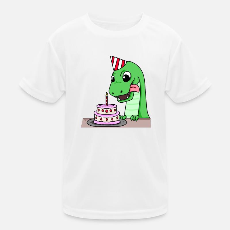 Dino Motiv Dinosaurier Geburtstag Kuchen Kinder Funktions-T-Shirt