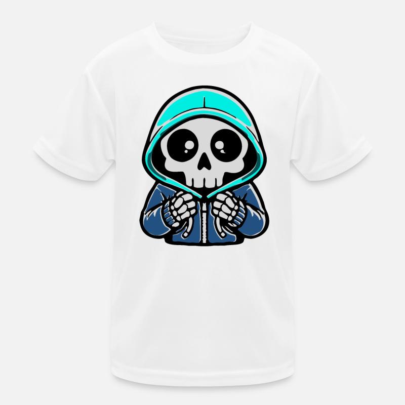 Sweat à capuche squelette bleu fluo T-shirt sport Enfant