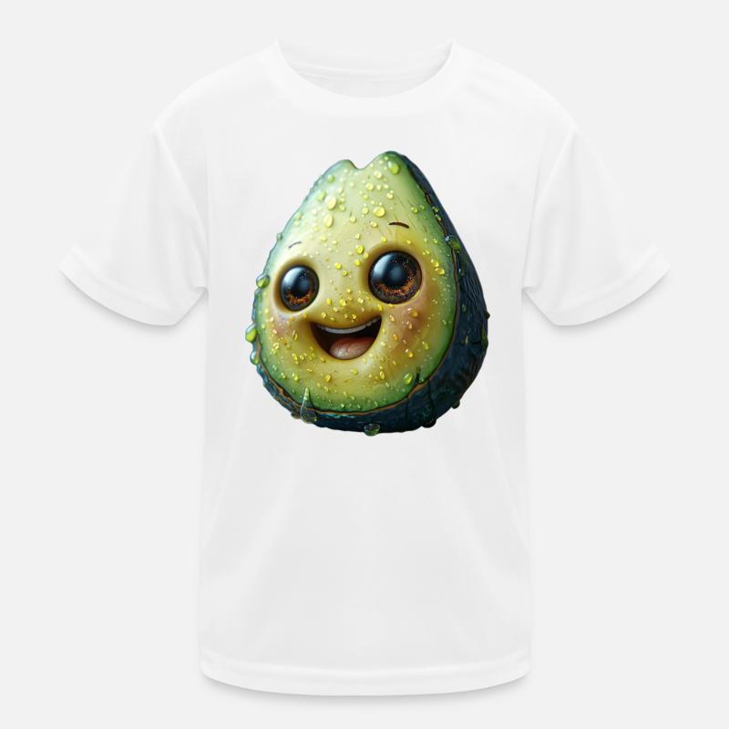 Lachende Avocado Große Augen Happy Shirt Kinder Funktions-T-Shirt
