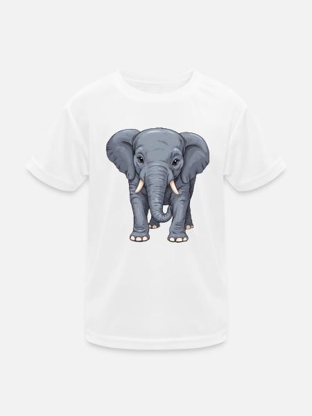 A friendly little elephant lady - Kids Functional T-Shirt - white