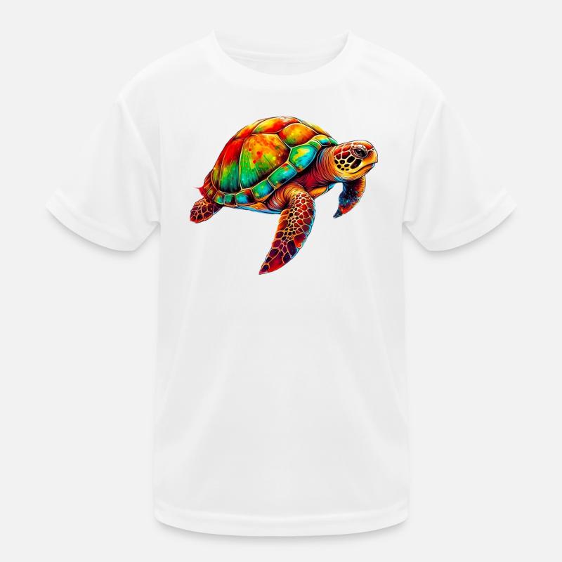 Schildkröte - Kinder Funktions-T-Shirt - Weiß
