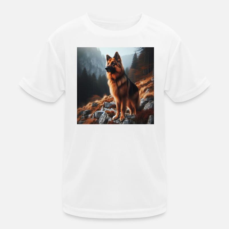 German Shepherd Art Kids Functional T-Shirt