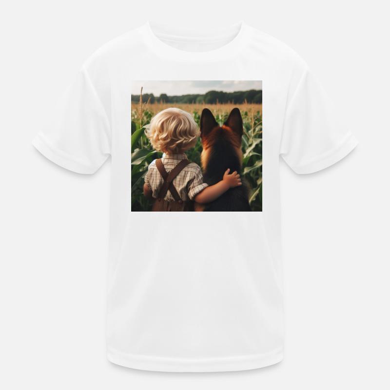 German Shepherd Art Kids Functional T-Shirt
