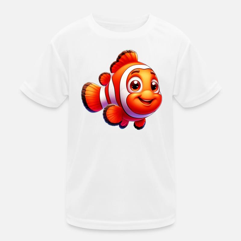 Clownfisch - Kinder Funktions-T-Shirt - Weiß