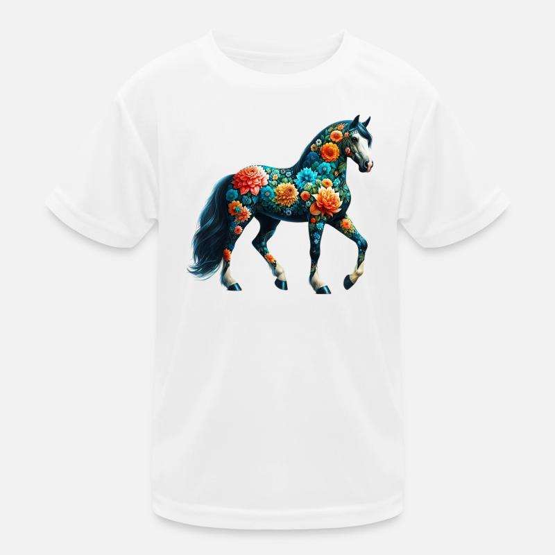 Cheval décoré de fleurs T-shirt sport Enfant