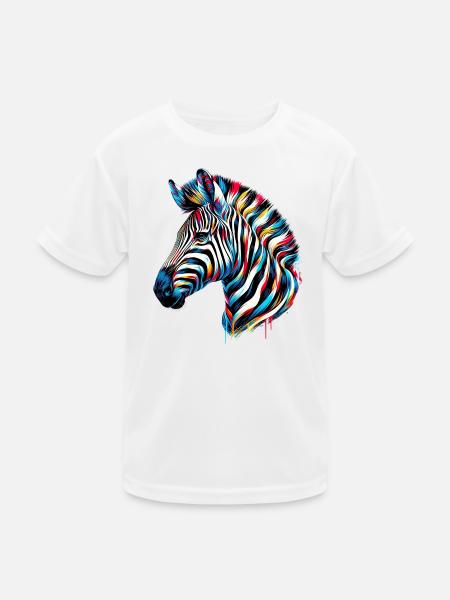 Zebra - Kinder Funktions-T-Shirt - Weiß