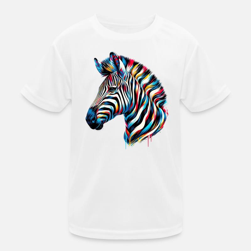 Zebra - Kinder Funktions-T-Shirt - Weiß