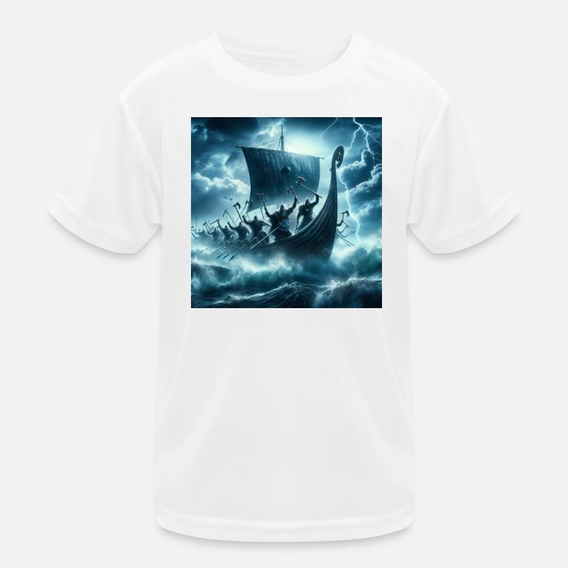 Viking Ship Kids Functional T-Shirt