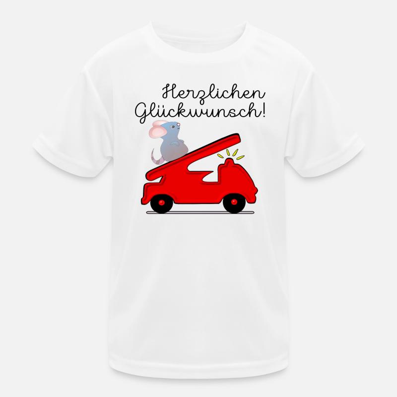 KINDERGEBURTSTAG FEUERWEHRAUTO Kinder Funktions-T-Shirt