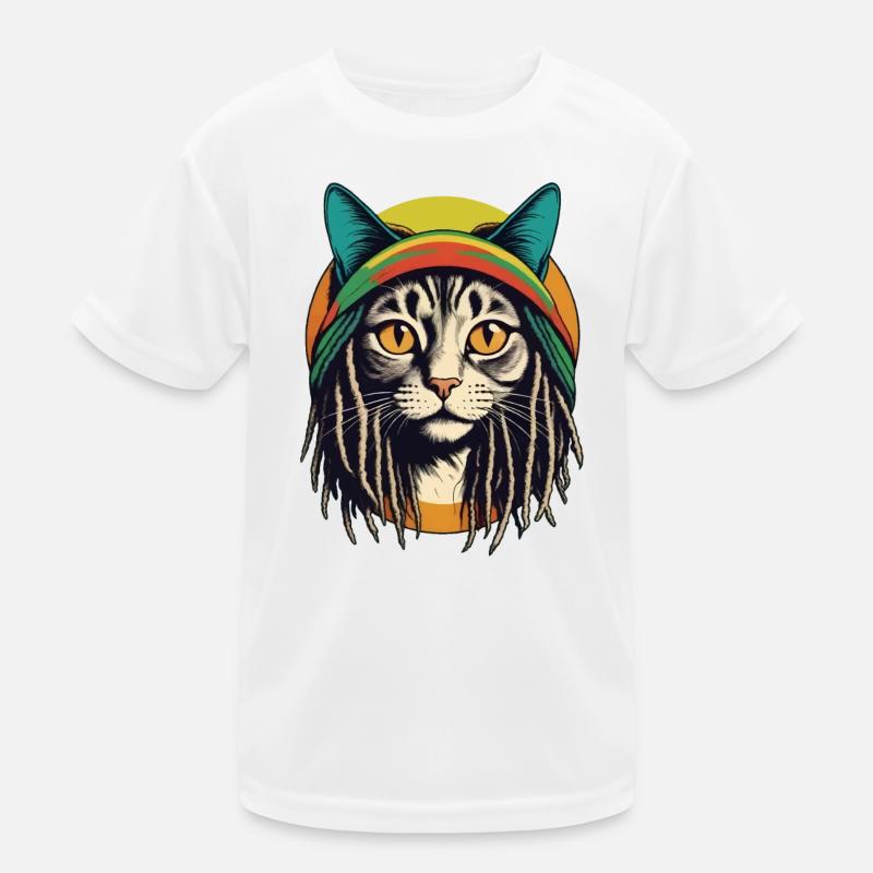 Cool Rasta Cat Kids Functional T-Shirt