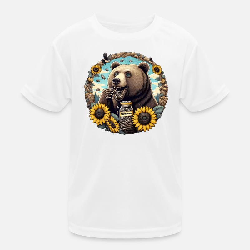 Bär Sonnenblumenkerne Sonnenblumenkörner Geschenk Kinder Funktions-T-Shirt