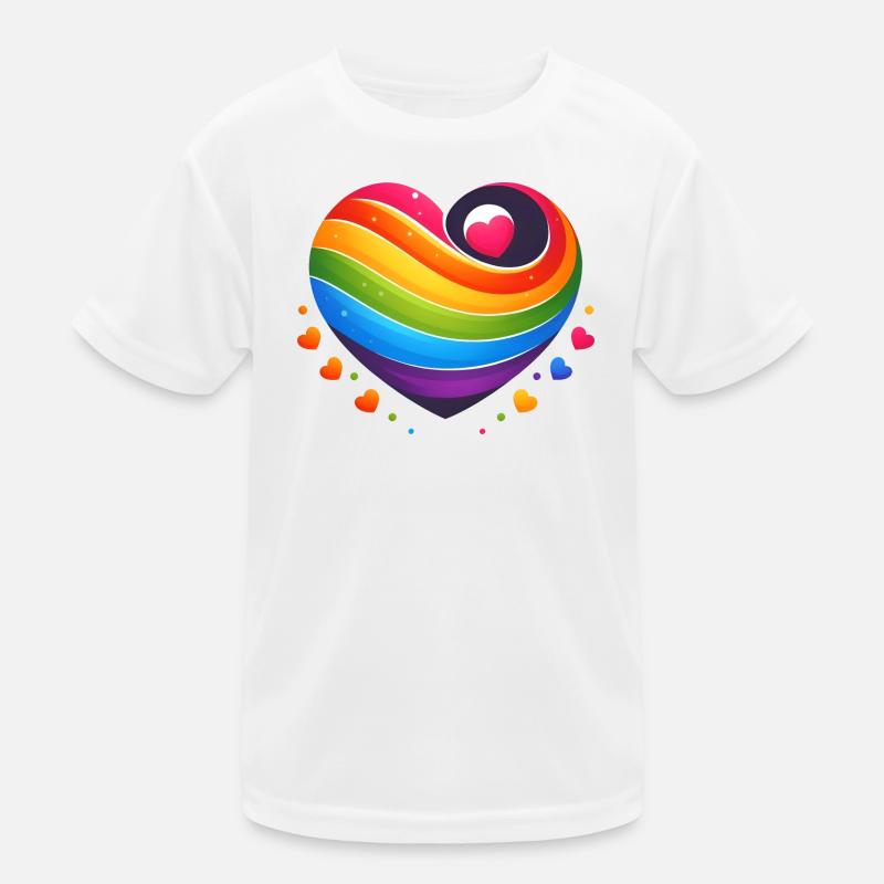 Rainbow Heart Kinder Funktions-T-Shirt